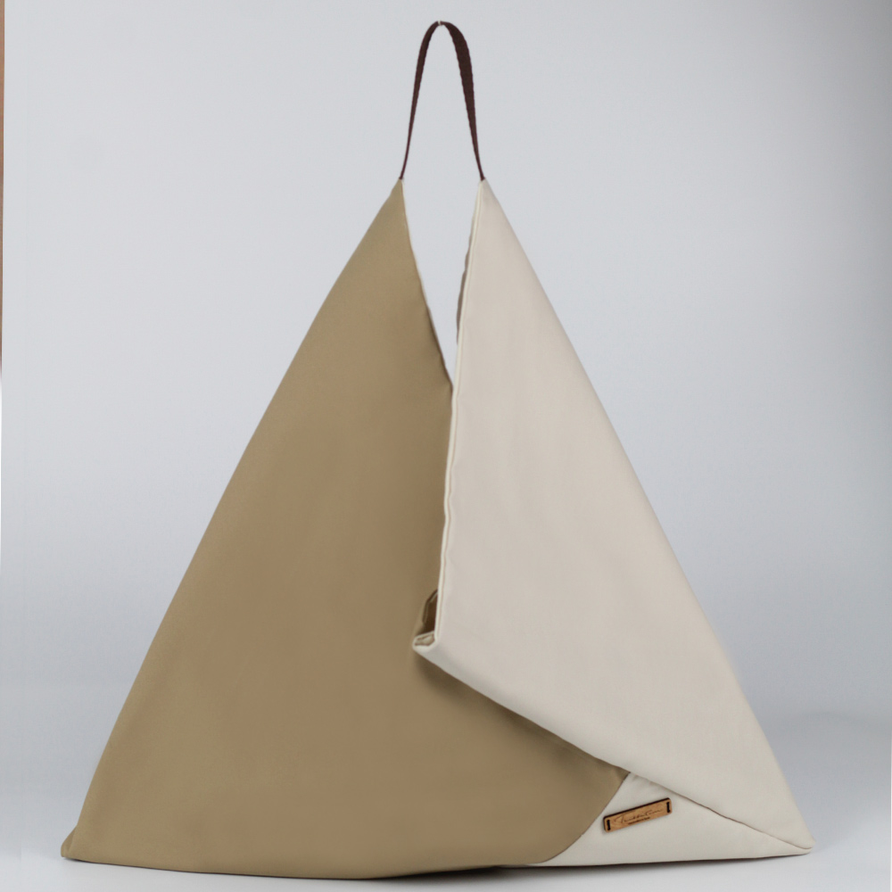 Bolso origami marrón y beige Tribbutum